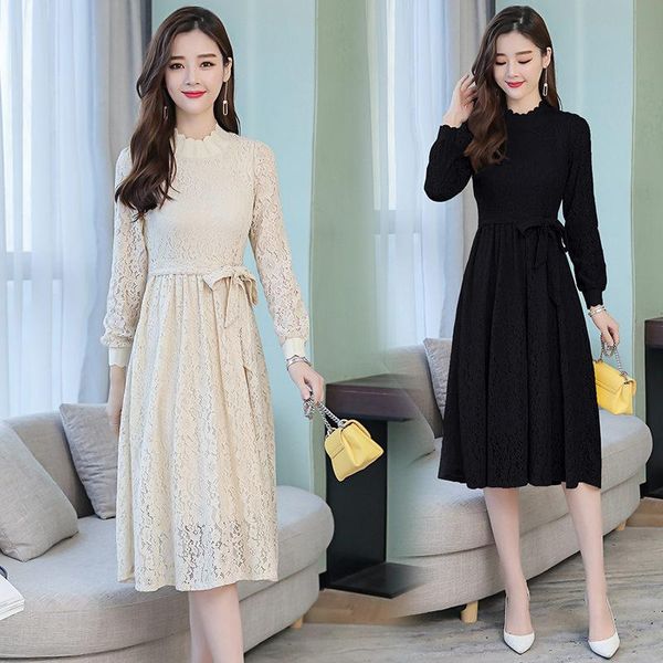 casual dresses 2021 black lace dress retro lady temperament long sleeves slim up waist elegant for women party vestidos k919, Black;gray
casual dresses 2021 black lace dress retro lady temperament long sleeves slim up waist elegant for women party vestidos k919, Black;gray
