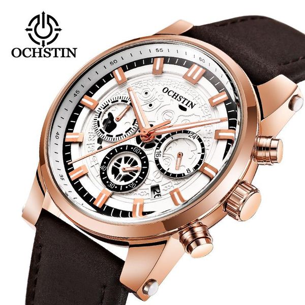wristwatches ochstin brand men quartz watch fashion casual leather strap chronograph calendar hollowed out luminous waterproof wristwatch, Slivery;brown
wristwatches ochstin brand men quartz watch fashion casual leather strap chronograph calendar hollowed out luminous waterproof wristwatch, Slivery;brown