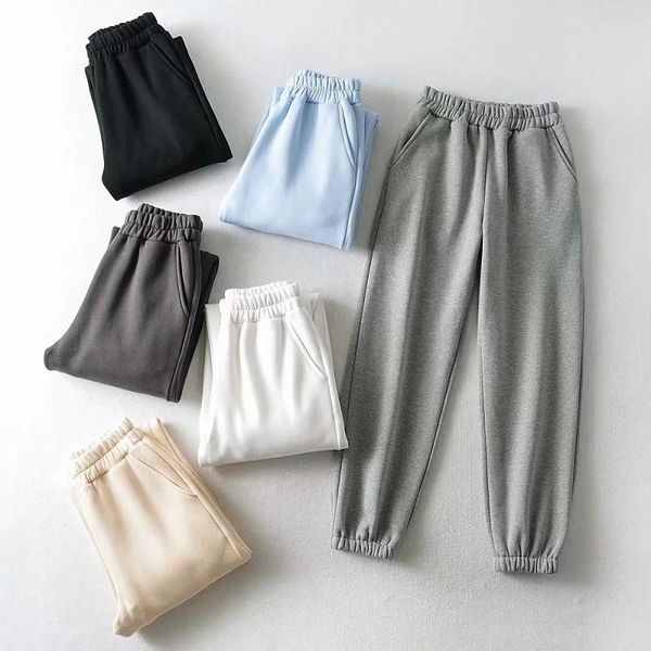 autumn women casual sweatpants elastic waist high home fitness trousers female thick fleece pants joggers full 2021 women's & capris, Black;white
autumn women casual sweatpants elastic waist high home fitness trousers female thick fleece pants joggers full 2021 women's & capris, Black;white