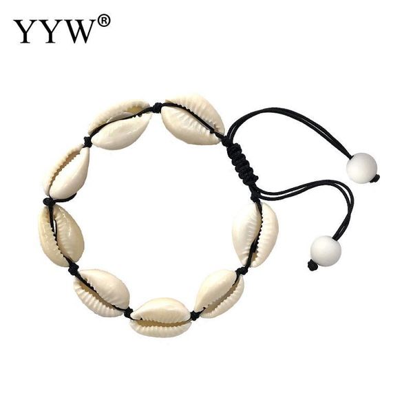 link, chain 5strands/lot women shell pendants bracelet with abrazine stone cotton cord beach jewelry adjustable wristband bangle mujer, Black
link, chain 5strands/lot women shell pendants bracelet with abrazine stone cotton cord beach jewelry adjustable wristband bangle mujer, Black