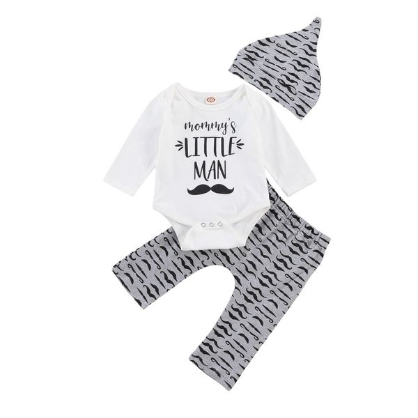 0-18m autumn born infant baby boy clothes set long sleeve letter romper pants hat toddler outfits 210515, White
0-18m autumn born infant baby boy clothes set long sleeve letter romper pants hat toddler outfits 210515, White