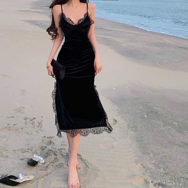 casual dresses black vingate strap women v-neck lace elegant midi female beach french korean summer y2k 6nqj, Black;gray
casual dresses black vingate strap women v-neck lace elegant midi female beach french korean summer y2k 6nqj, Black;gray