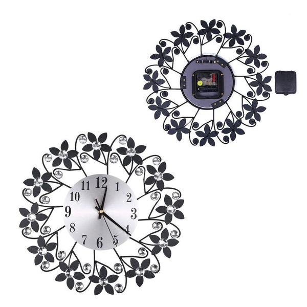 wall clocks retro diamond wrought iron clock leaf petals creative mute living room decoration without battery (black)
wall clocks retro diamond wrought iron clock leaf petals creative mute living room decoration without battery (black)