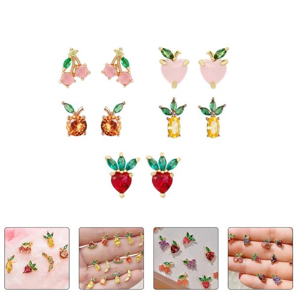 stud 5pairs personality danglers fruit shaped earrings creative ear studs, Golden;silver
stud 5pairs personality danglers fruit shaped earrings creative ear studs, Golden;silver