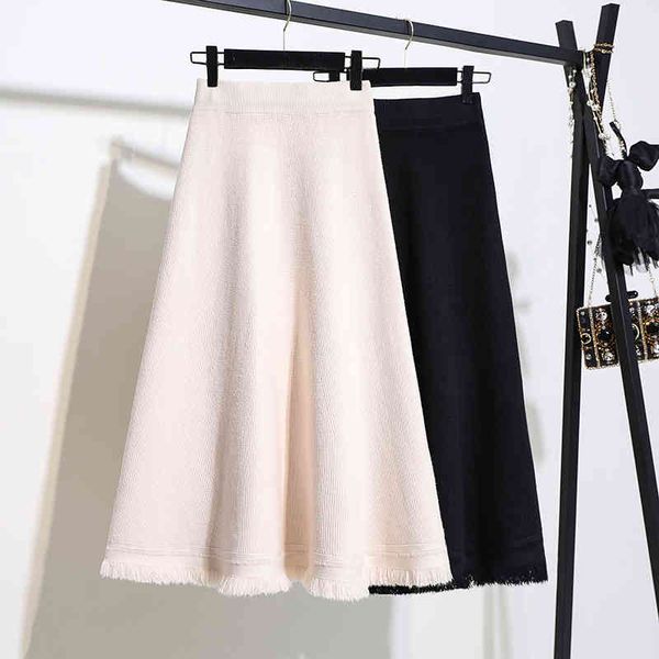 skirts autumn/winter tassels hem a-line long knitted skirt solid black beige pleated knit eo1a
skirts autumn/winter tassels hem a-line long knitted skirt solid black beige pleated knit eo1a