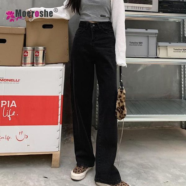 women's jeans moeroshe black for women washed retro high waist straight long loose wide leg trousers streetwear pants, Blue
women's jeans moeroshe black for women washed retro high waist straight long loose wide leg trousers streetwear pants, Blue