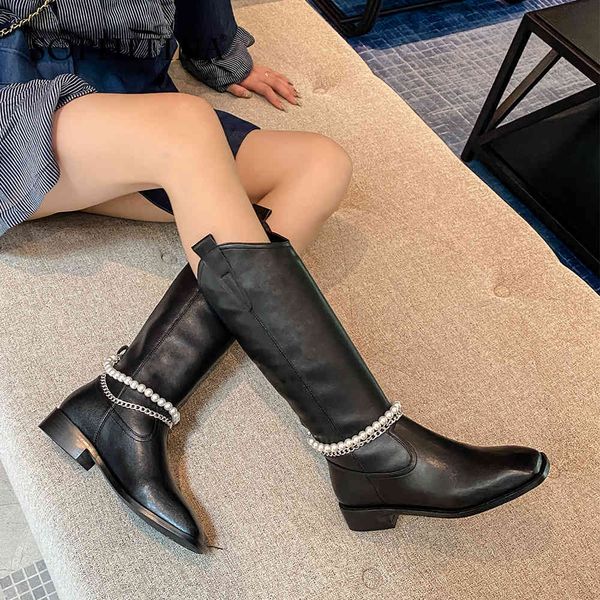 sophitina women's shoes fashion genuine leather high boots square toe string bead decoration solid color long boots women so643 210513, Black
sophitina women's shoes fashion genuine leather high boots square toe string bead decoration solid color long boots women so643 210513, Black
