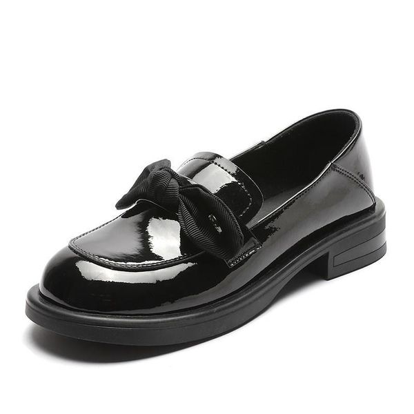 dress shoes genuine leather women spring 2021 fashion round head bow girl thick heel british style loafers, Black
dress shoes genuine leather women spring 2021 fashion round head bow girl thick heel british style loafers, Black