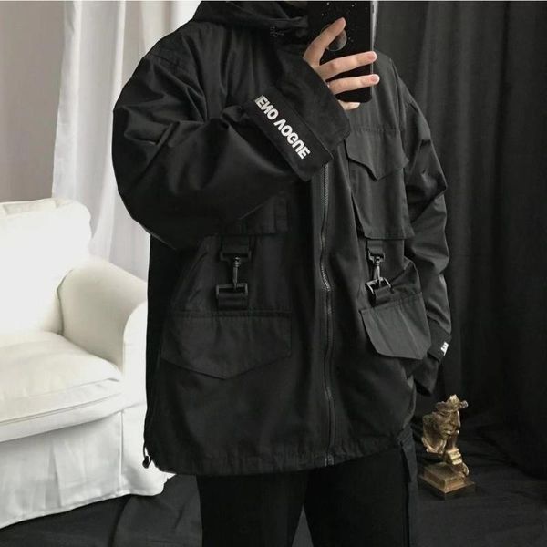 men's jackets techwear hooded tactical military hip hop coats for men casual pockets overalls bomber jacket streetwear outerwear, Black;brown
men's jackets techwear hooded tactical military hip hop coats for men casual pockets overalls bomber jacket streetwear outerwear, Black;brown