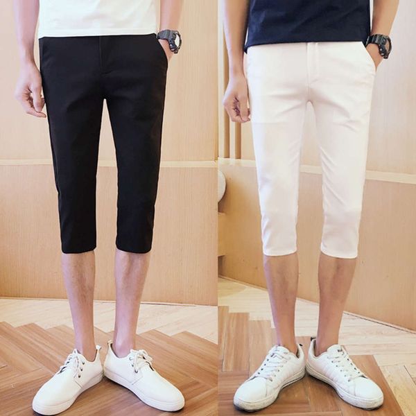summer thin pants men's capris casual chinese korean slim shorts breathable black leggings, White;black
summer thin pants men's capris casual chinese korean slim shorts breathable black leggings, White;black