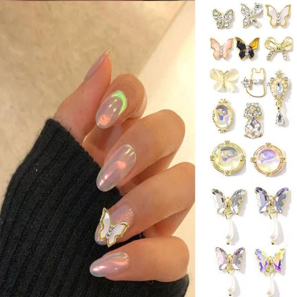 10pcs crystal butterfly alloy nail rhinestones aurora 3d jewelry diy manicure accessories zircon metal art decorations, Silver;gold
10pcs crystal butterfly alloy nail rhinestones aurora 3d jewelry diy manicure accessories zircon metal art decorations, Silver;gold