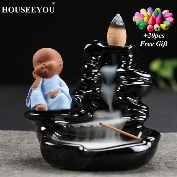 fragrance lamps 20pcs incense cone + the little monk ceramic stick holder backflow burner home decor buddha censer
fragrance lamps 20pcs incense cone + the little monk ceramic stick holder backflow burner home decor buddha censer