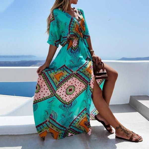 party dresses women summer retro print split flowy tunic maxi dress 2021 deep v-neck button up beach evening vestidos, White;black
party dresses women summer retro print split flowy tunic maxi dress 2021 deep v-neck button up beach evening vestidos, White;black