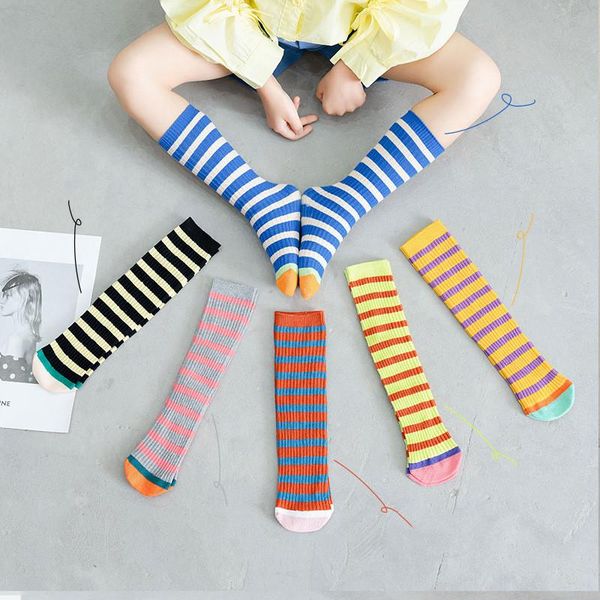 spring and summer children's socks striped combed cotton women's calf trend pile clothing, Pink;yellow
spring and summer children's socks striped combed cotton women's calf trend pile clothing, Pink;yellow
