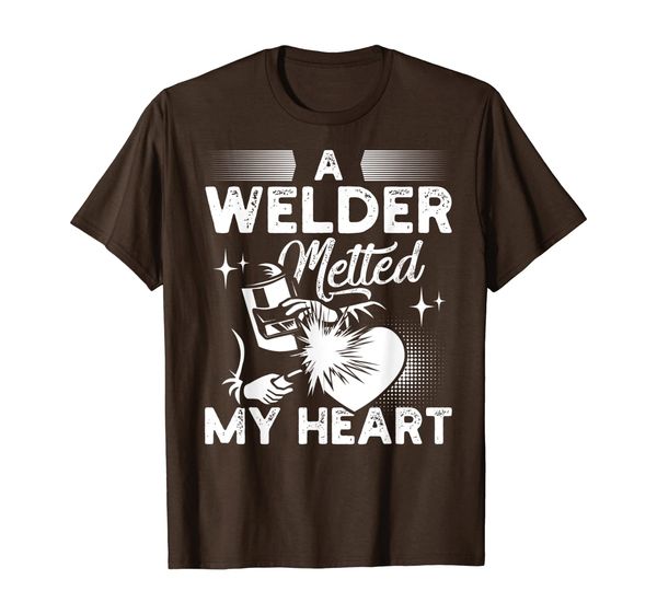 a welder melted my heart funny gift for wife girlfriend t-shirt, White;black