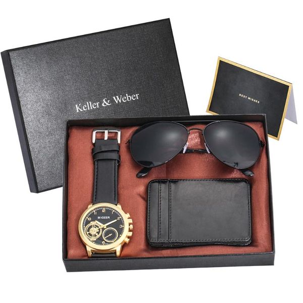 wristwatches watch gift sets mens fashion sunglasses black wallet/cigarette case leather quartz watches gifts with box, Slivery;brown
wristwatches watch gift sets mens fashion sunglasses black wallet/cigarette case leather quartz watches gifts with box, Slivery;brown
