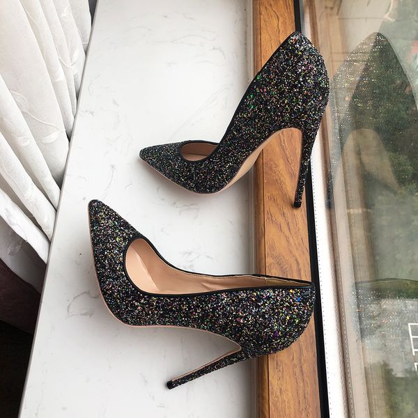bling black sequined women pointy toe shoes fashion glitter 8-12cm high heel party bride shoe comfortable chic stiletto pumps big size 33-45
bling black sequined women pointy toe shoes fashion glitter 8-12cm high heel party bride shoe comfortable chic stiletto pumps big size 33-45