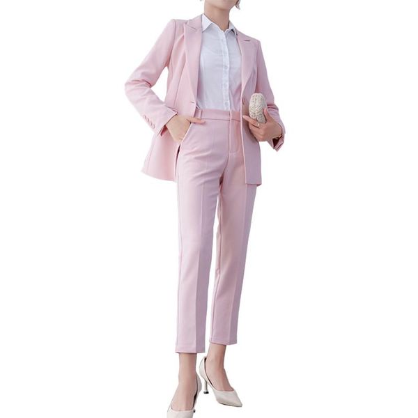 women's two piece pants spring business set suits off pink long sleeve blazer minimalist elegant ol sets fashion office wear, White
women's two piece pants spring business set suits off pink long sleeve blazer minimalist elegant ol sets fashion office wear, White