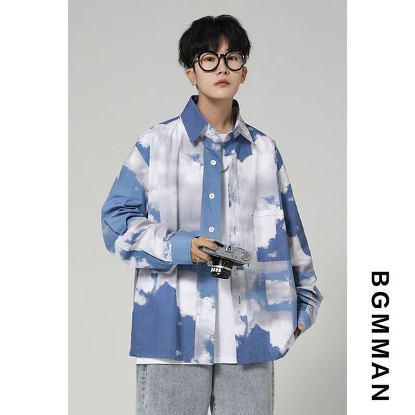 men's casual shirts spring and autumn printed shirt men korean fashion loose harajuku streetwear retro wild long sleeve, White;black
men's casual shirts spring and autumn printed shirt men korean fashion loose harajuku streetwear retro wild long sleeve, White;black
