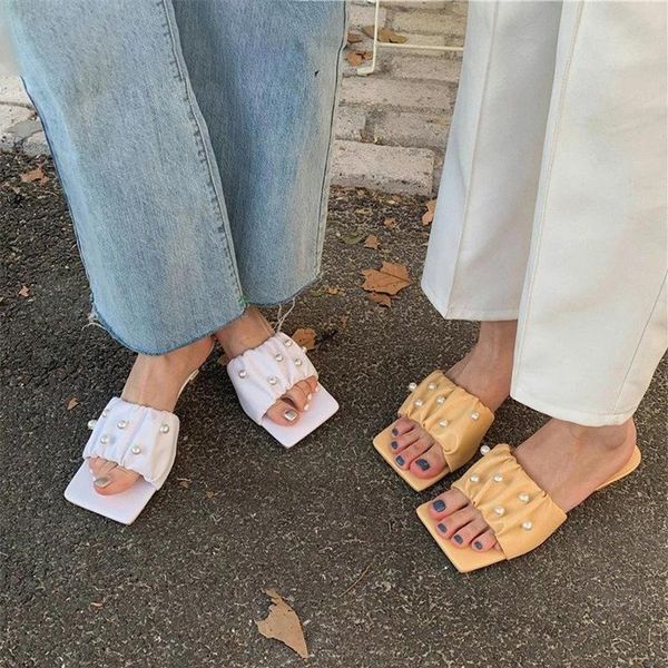 sandals 2021 summer fashion pleated string bead mules women slippers slides open toe beach female sandal, Black
sandals 2021 summer fashion pleated string bead mules women slippers slides open toe beach female sandal, Black