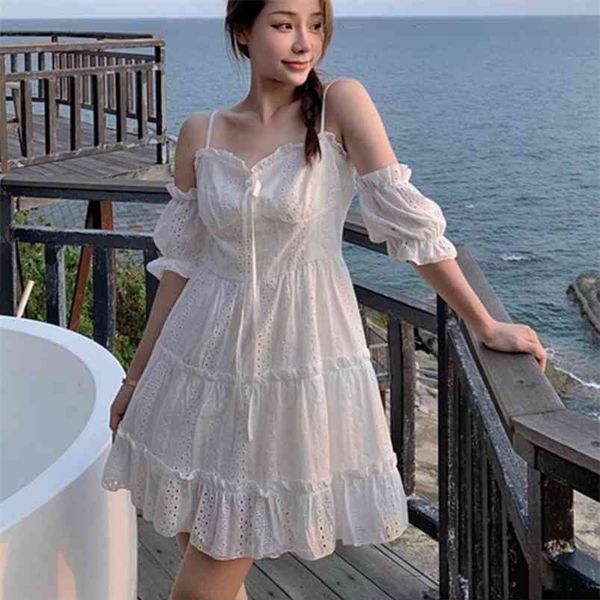 korean style fashion casual mini summer dress women puff sleeve beach holiday white robe femme party vestidos 210514, Black;gray
korean style fashion casual mini summer dress women puff sleeve beach holiday white robe femme party vestidos 210514, Black;gray