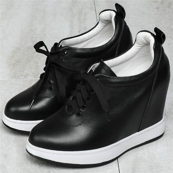 boots 11cm high heel platform oxfords women lace up genuine leather wedges ankle female round toe fashion sneakers casual shoes, Black
boots 11cm high heel platform oxfords women lace up genuine leather wedges ankle female round toe fashion sneakers casual shoes, Black