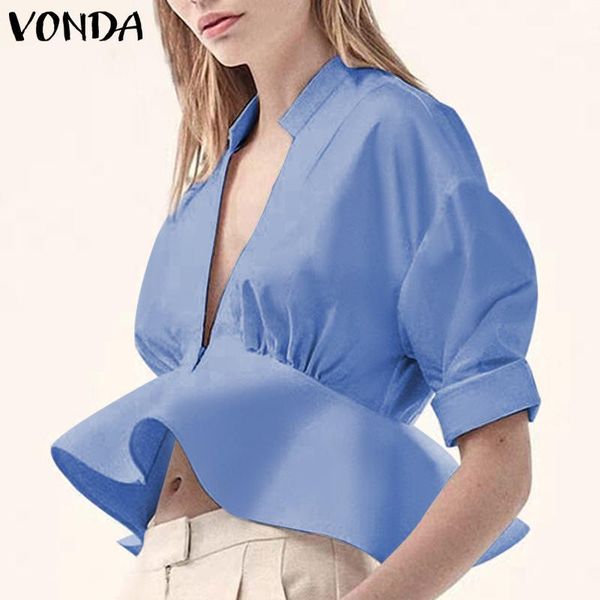 women's blouses & shirts solid vonda women 2021 fashion long sleeve v neck office blouse casual plus size ruffles blusas zipper femini, White
women's blouses & shirts solid vonda women 2021 fashion long sleeve v neck office blouse casual plus size ruffles blusas zipper femini, White