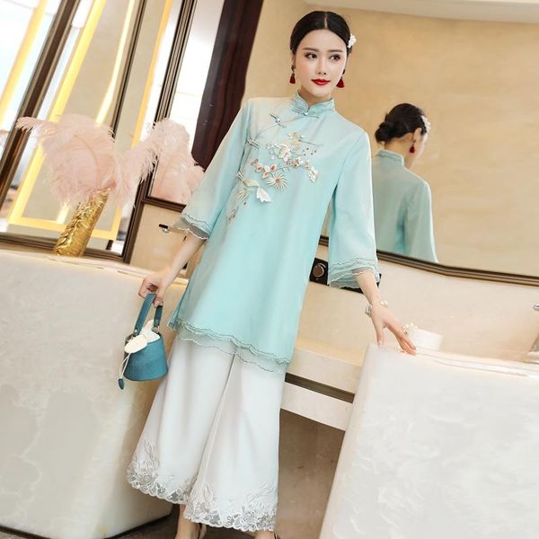 women chinese style retro chiffon qipao blouse floral embroidery tang shirts party mandarin collar long cheongsam ethnic clothing, Red
women chinese style retro chiffon qipao blouse floral embroidery tang shirts party mandarin collar long cheongsam ethnic clothing, Red