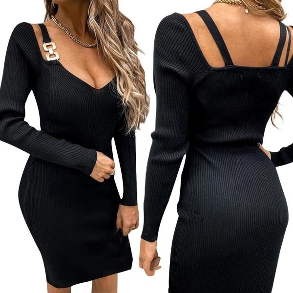 casual dresses women's bodycon midi dress, fashion ladies autumn long sleeve strap cold shoulder v neck rib knit dress, Black;gray
casual dresses women's bodycon midi dress, fashion ladies autumn long sleeve strap cold shoulder v neck rib knit dress, Black;gray