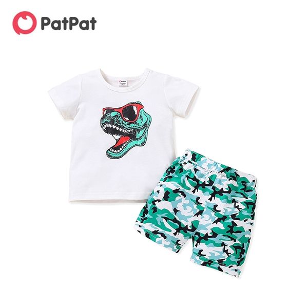 baby / toddler dinosaur tee and shorts set 210528, White