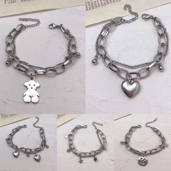 bracelet korean hip hop personalized heart-shaped bear for men and women, Golden;silver
bracelet korean hip hop personalized heart-shaped bear for men and women, Golden;silver