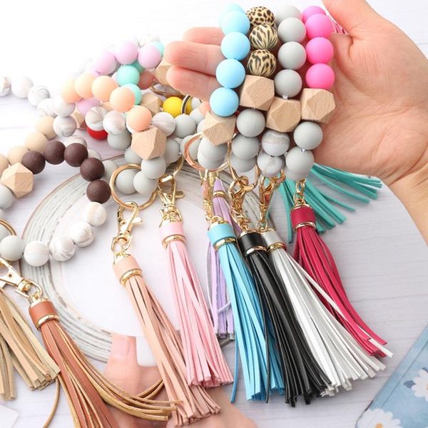 keychains 2021 12 styles keychain bangle quality beads pendant large circle keyring tassel bracelet for women jewelry, Silver
keychains 2021 12 styles keychain bangle quality beads pendant large circle keyring tassel bracelet for women jewelry, Silver