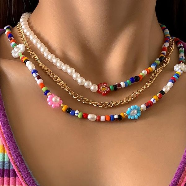 chokers women's fashion charm necklace bohemian daisy flower rice beads pearl wholesale bulk, Golden;silver
chokers women's fashion charm necklace bohemian daisy flower rice beads pearl wholesale bulk, Golden;silver