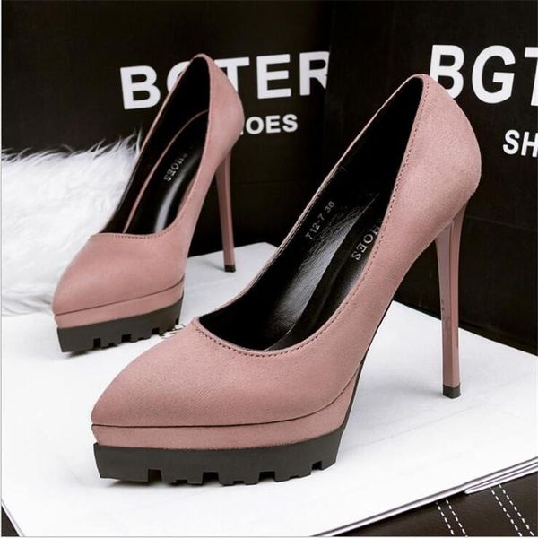 dress shoes fashion women's high heels shallow office arrival solid flock platform pointed toe women pumps super sexy, Black
dress shoes fashion women's high heels shallow office arrival solid flock platform pointed toe women pumps super sexy, Black