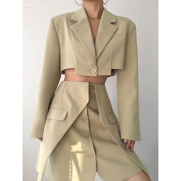 women's tracksuits women suits designer french office lady spring autumn full single button notched irregular mini dress simple euro-am, Gray
women's tracksuits women suits designer french office lady spring autumn full single button notched irregular mini dress simple euro-am, Gray