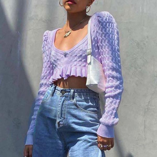 women's sweaters women ruffles hem knitwear solid purple long sleeve v neck casual club warm autumn winter knitting sweater female, White;black
women's sweaters women ruffles hem knitwear solid purple long sleeve v neck casual club warm autumn winter knitting sweater female, White;black