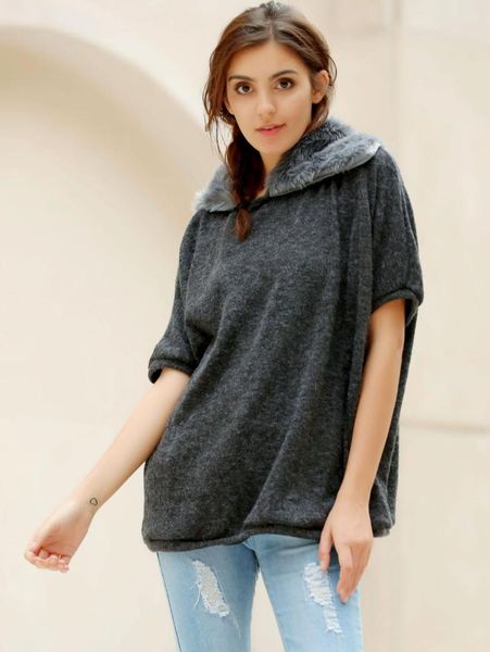 women's sweaters women fashionable turtleneck with fur loose batwing sleeve sweater pullover female knitted jumper outwear, White;black
women's sweaters women fashionable turtleneck with fur loose batwing sleeve sweater pullover female knitted jumper outwear, White;black