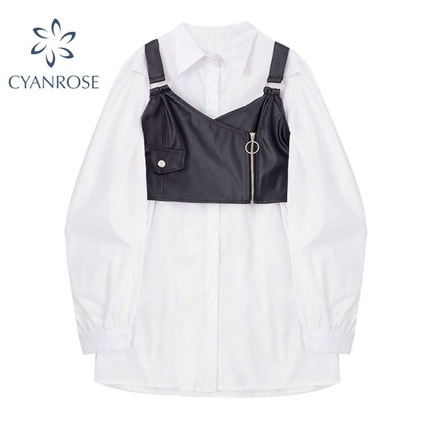spring new streetwear women's blouse shirt long sleeve oversized fashion vintage women shirts two piece suit female 210417, White
spring new streetwear women's blouse shirt long sleeve oversized fashion vintage women shirts two piece suit female 210417, White