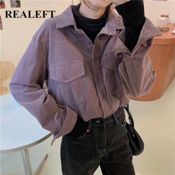 spring corduroy women's shirt female blouse pocket long sleeve korean style casual loose blouses ladies 210428, White
spring corduroy women's shirt female blouse pocket long sleeve korean style casual loose blouses ladies 210428, White