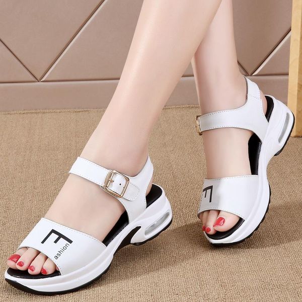 luxury air cushion heelpiece sandals summer leather women's women platform casual shoes for buckle woman, Black
luxury air cushion heelpiece sandals summer leather women's women platform casual shoes for buckle woman, Black