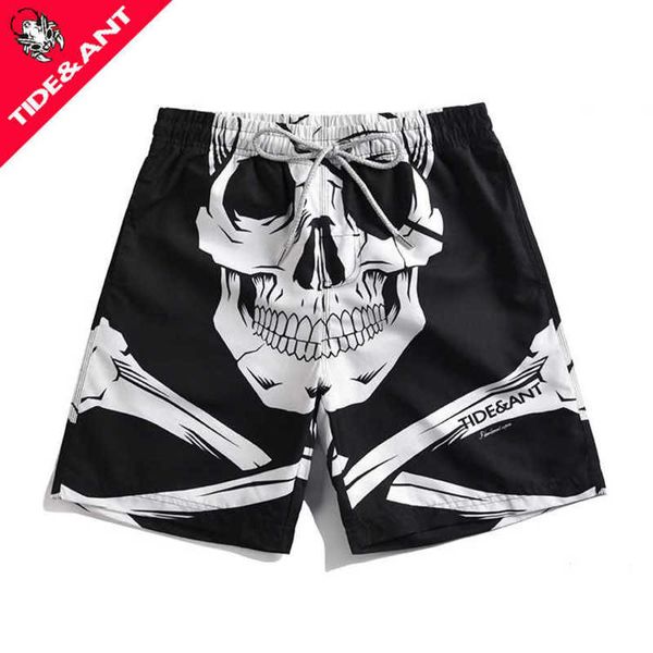 trendy ant clothing men's casual beach pants 2021 style creative loose five point shorts, White;black
trendy ant clothing men's casual beach pants 2021 style creative loose five point shorts, White;black