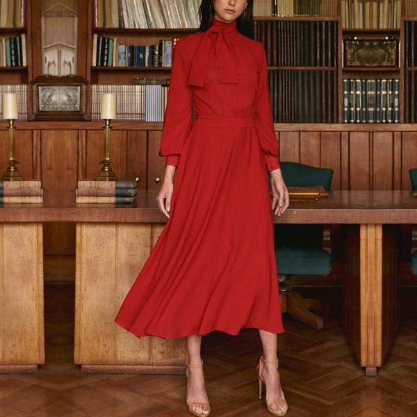 casual dresses french retro fairy women's autumn and winter long sleeve red dress marriage elegant intellectual temperament, Black;gray
casual dresses french retro fairy women's autumn and winter long sleeve red dress marriage elegant intellectual temperament, Black;gray