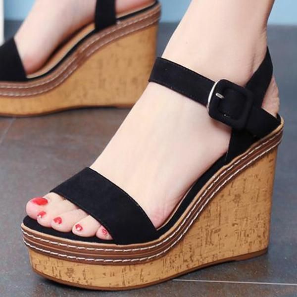 women wedges sandals platform high heel ankle strap open toe pumps shoes party wedding beach sandal, Black
women wedges sandals platform high heel ankle strap open toe pumps shoes party wedding beach sandal, Black