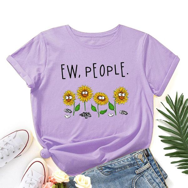 women's t-shirt funny sunflower graphic women ew people letters print short sleeve tee shirt casual soft plus size 100%cotton tshirt, White
women's t-shirt funny sunflower graphic women ew people letters print short sleeve tee shirt casual soft plus size 100%cotton tshirt, White