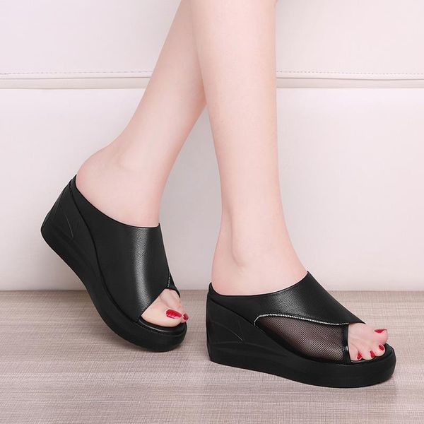 slippers women wear sandals and outside in 2021 summer fashion joker platform shoes wedges, Black
slippers women wear sandals and outside in 2021 summer fashion joker platform shoes wedges, Black