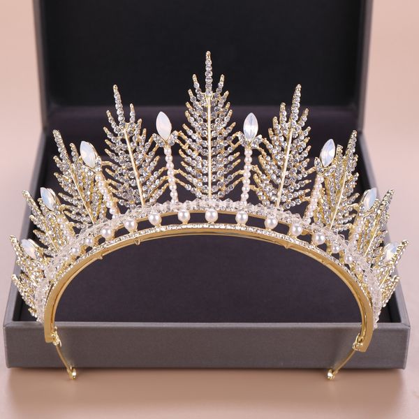 luxury bride crown leaf rhinestone pearl gold tiara bridal hair accessories prom queen crown jewelry wedding hair accessoriesdio chan contac, Golden;white
luxury bride crown leaf rhinestone pearl gold tiara bridal hair accessories prom queen crown jewelry wedding hair accessoriesdio chan contac, Golden;white