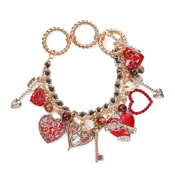charm bracelets red love peach hearts pendant diamond bracelet-pendant student girlfriend gift wholesale | bracelet chain length 17cm, Golden;silver
charm bracelets red love peach hearts pendant diamond bracelet-pendant student girlfriend gift wholesale | bracelet chain length 17cm, Golden;silver