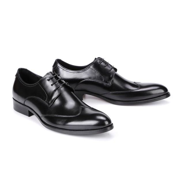 dress shoes high fashion autumn lace up pointed toe genuine leather formal men footwear male luxury quality plus size 37-44, Black
dress shoes high fashion autumn lace up pointed toe genuine leather formal men footwear male luxury quality plus size 37-44, Black