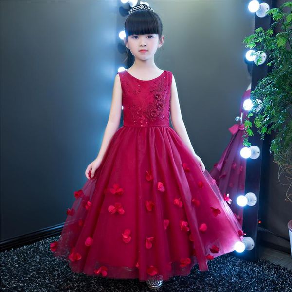 girl's dresses elegant red tulle flower girl dress for weddings appliques party pageant princess gown long kid first communion, Red;yellow
girl's dresses elegant red tulle flower girl dress for weddings appliques party pageant princess gown long kid first communion, Red;yellow