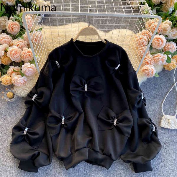 nomikuma korean diamonds bowknot pullover sweatshirt causal long sleeve o-neck hoodies spring new sweet women jumper 6e145 210427, Black
nomikuma korean diamonds bowknot pullover sweatshirt causal long sleeve o-neck hoodies spring new sweet women jumper 6e145 210427, Black